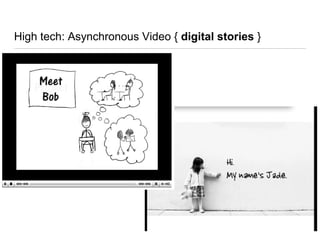 High tech: Asynchronous Video { digital stories }
 