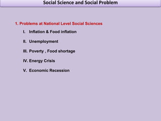 Social Science and Social Problem3.Problem of  Inadequate  Sanitation drinking water 