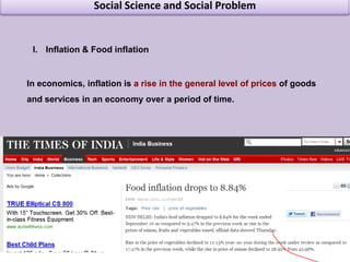 Social Science and Social Problem4. Pollution Pollution is the introduction of contaminants into a natural environment that causes instability, disorder, harm or discomfort to the ecosystem i.e. physical systems or living organismsAir pollution