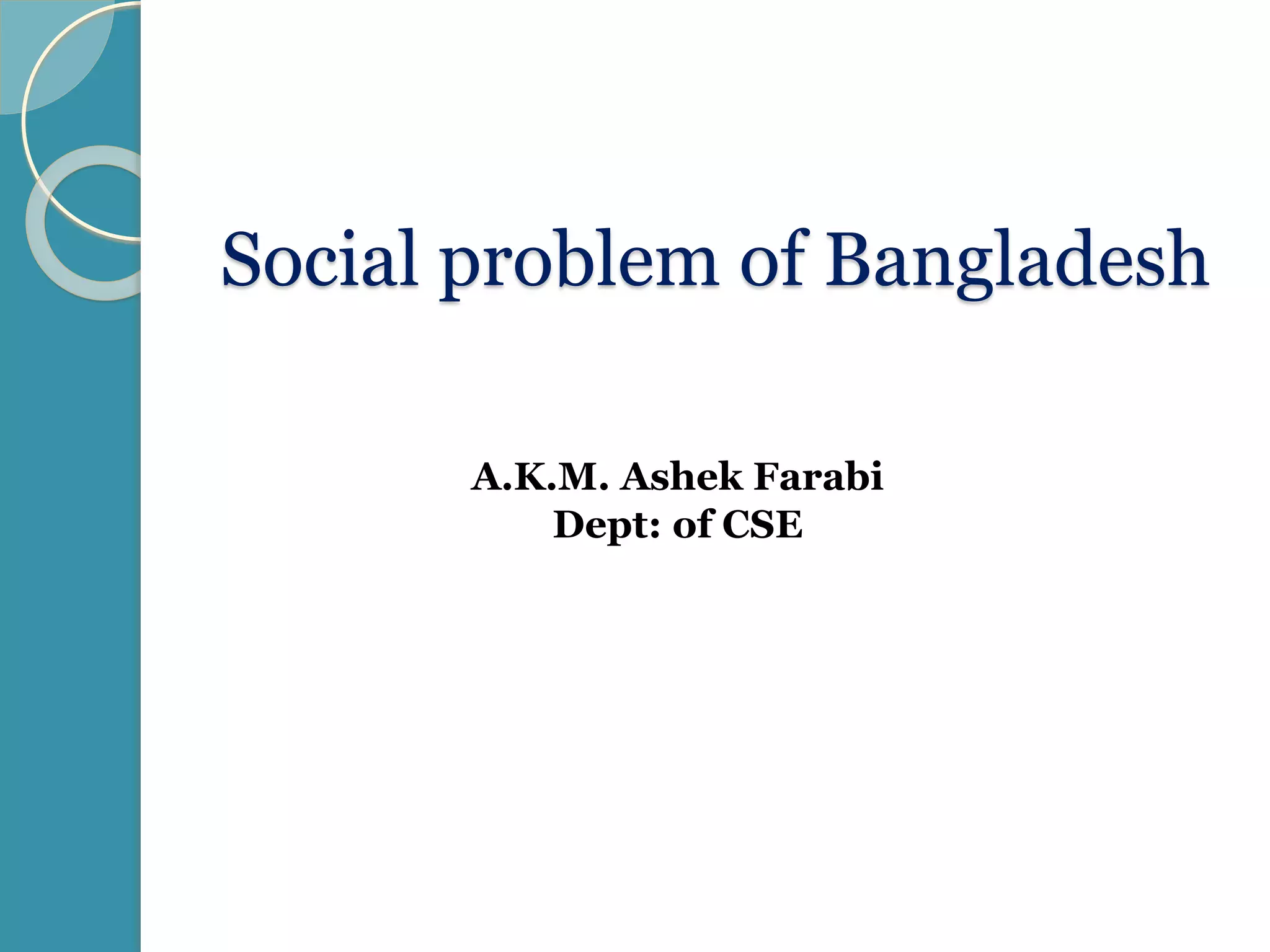 Social problem of bangladesh PPT