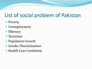 Social Problem of Pakistan