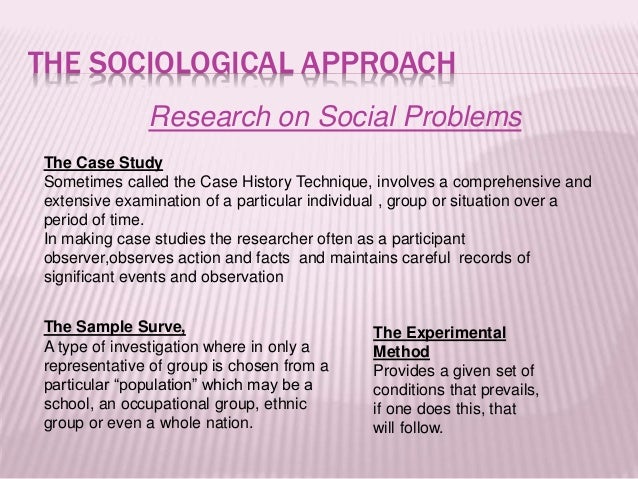 Sociology Research Problems Sociology Research Problems