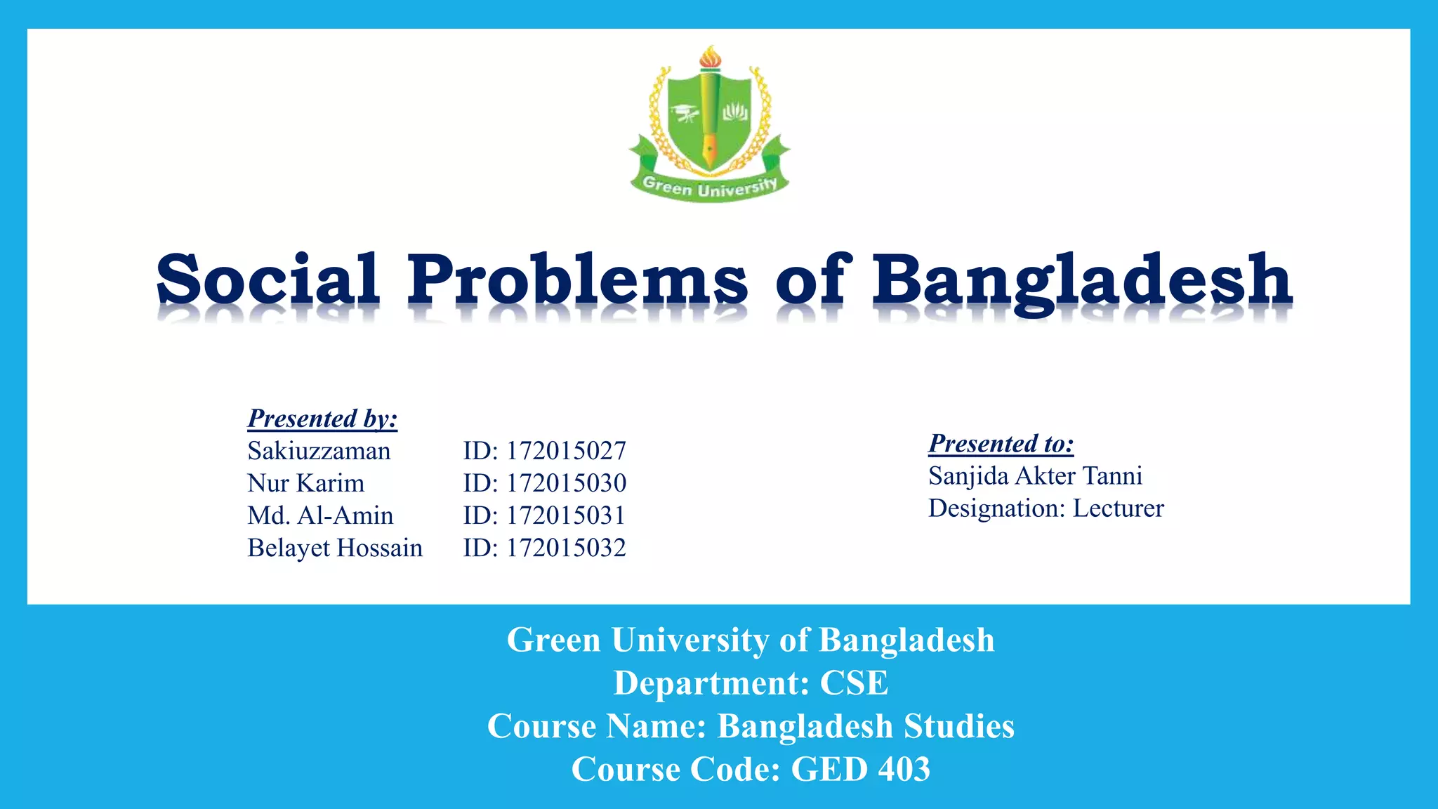 social-problems-in-bangladesh-ppt