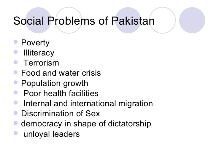 essay on social problems of pakistan