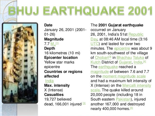 Bhuj earthquake 2001 case study ppt