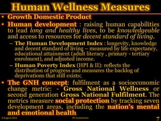 Human Wellness Measures<br />Growth Domestic Product<br />Human development : raising human capabilities to lead long and ...