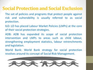 Social Protection Program Images Social Protection and Social Exclusion | PPTX