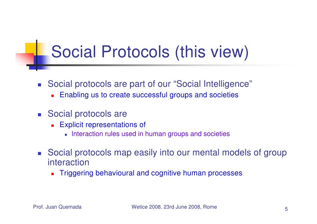 Human Interaction, Social Protocols and Collaborative Applications