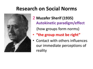 Asch’s Research on Conformity	Which of the lines on the left most closely matches line A on the right?	What would you say if you were in a group of 6 others, and all agreed the answer was 3? 123A