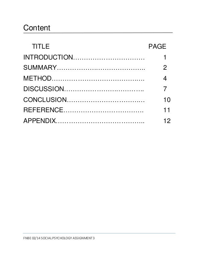 psychology title page