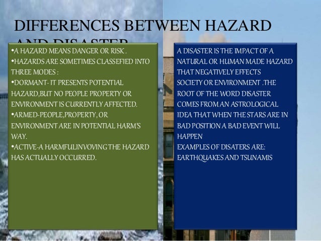Differentiate Natural Hazard From Human Made Hazard Differentiate Natural Hazard From Human Made Hazard