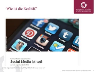 5Stefan Döring: Social Media Recruiting im öffentlichen Dienst
Wie ist die Realität?
Quelle: https://www.basicthinking.de/blog/2016/01/26/social-media-tot/
 