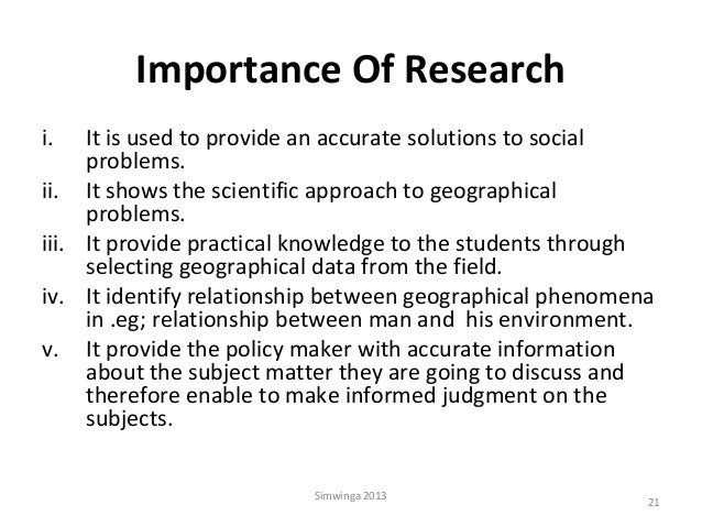 what is the importance of social research