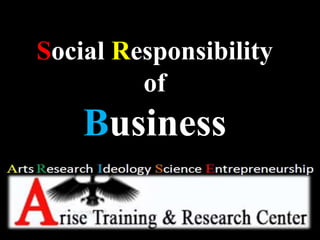 Social Responsibility
of
Business
 