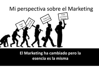 Mi perspectiva sobre el Marketing




    El Marketing ha cambiado pero la
          esencia es la misma
 