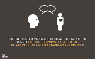 THE SALE IS NO LONGER THE LIGHT AT THE END OF THE 
TUNNEL BUT THE BEGINNING OF A ‘SOCIAL’ 
RELATIONSHIP BETWEEN A BRAND AND CONSUMER 
 