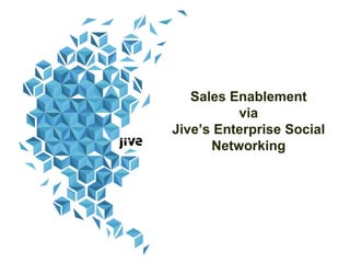 Sales Enablement
via
Jive’s Enterprise Social
Networking
 