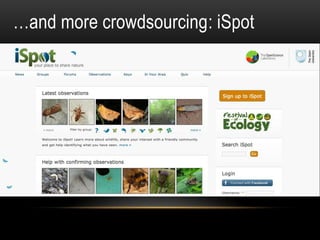 …and more crowdsourcing: iSpot
 