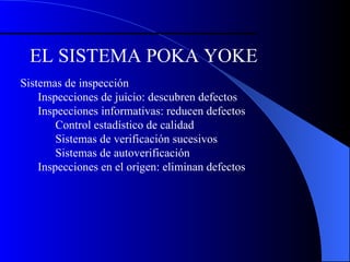 EL SISTEMA POKA YOKE ,[object Object],[object Object],[object Object],[object Object],[object Object],[object Object],[object Object]