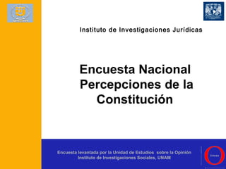 Encuesta  Nacional   Percepciones de la Constitución  Instituto de Investigaciones Jurídicas 