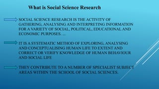 Understanding the Concept of Social science research | PPT