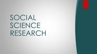 SOCIAL
SCIENCE
RESEARCH
 