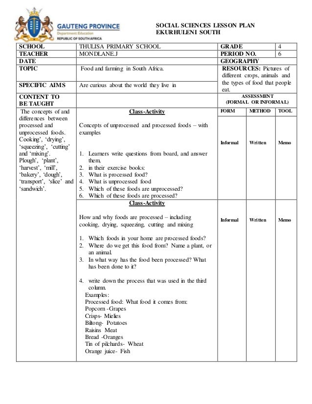 Grade 8 Science Lesson Plan Grade 8 Science Lesson Plan