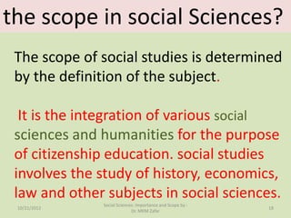 Social sciences scope and importance | PDF