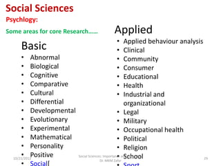 Social sciences scope and importance | PDF