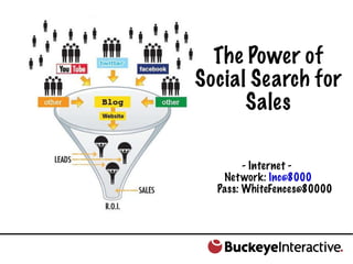 The Power of Social Search for Sales - Internet -  Network:  [email_address] Pass: WhiteFences@80000  