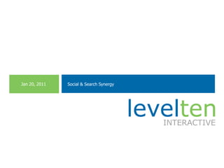 Jan 20, 2011 Social & Search Synergy [MM.DD..YY] [PRESENTER] 