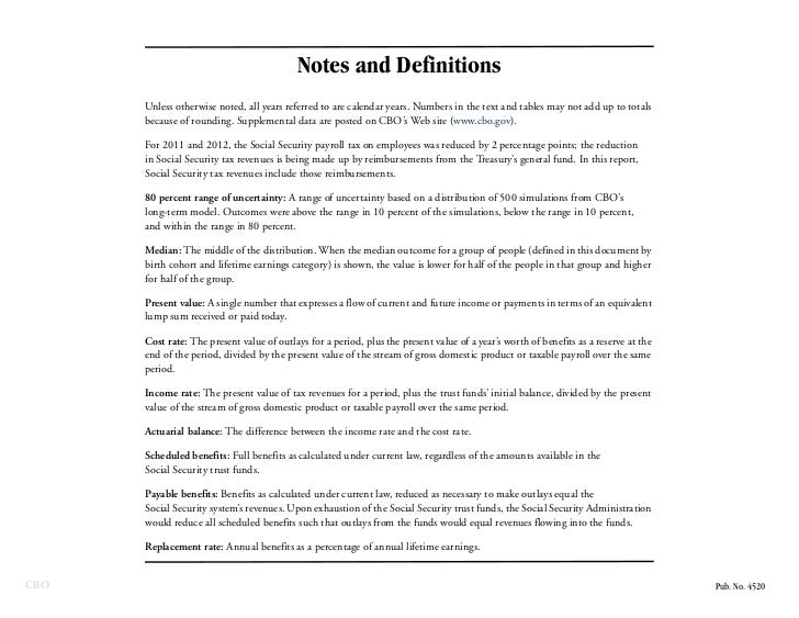 CBO's 2012 Long-Term Projections for Social Security Slide 2