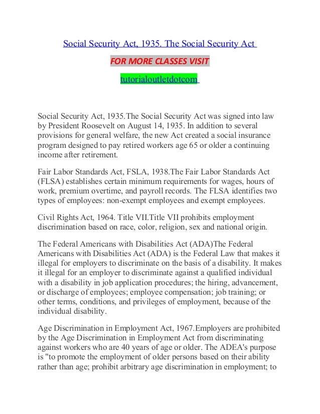 Social security act, 1935. the social security act