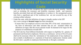 Us Social Security Code Social Security Code for Labour Laws recently introduced | PPTX