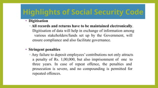 Social Security Code for Labour Laws recently introduced | PPTX