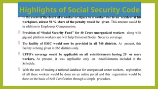 Social Security Code for Labour Laws recently introduced | PPTX