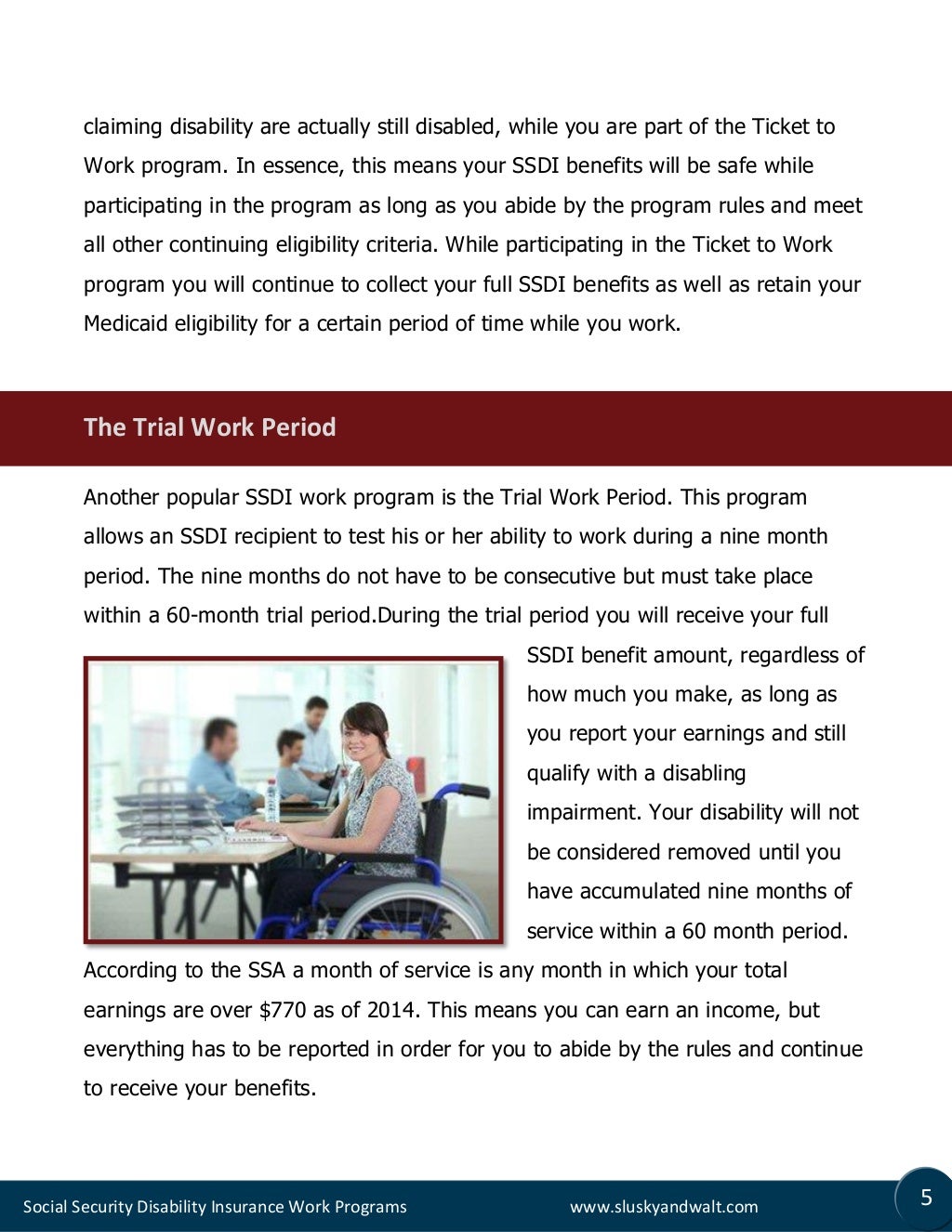 Social Security Disability Insurance Work Programs