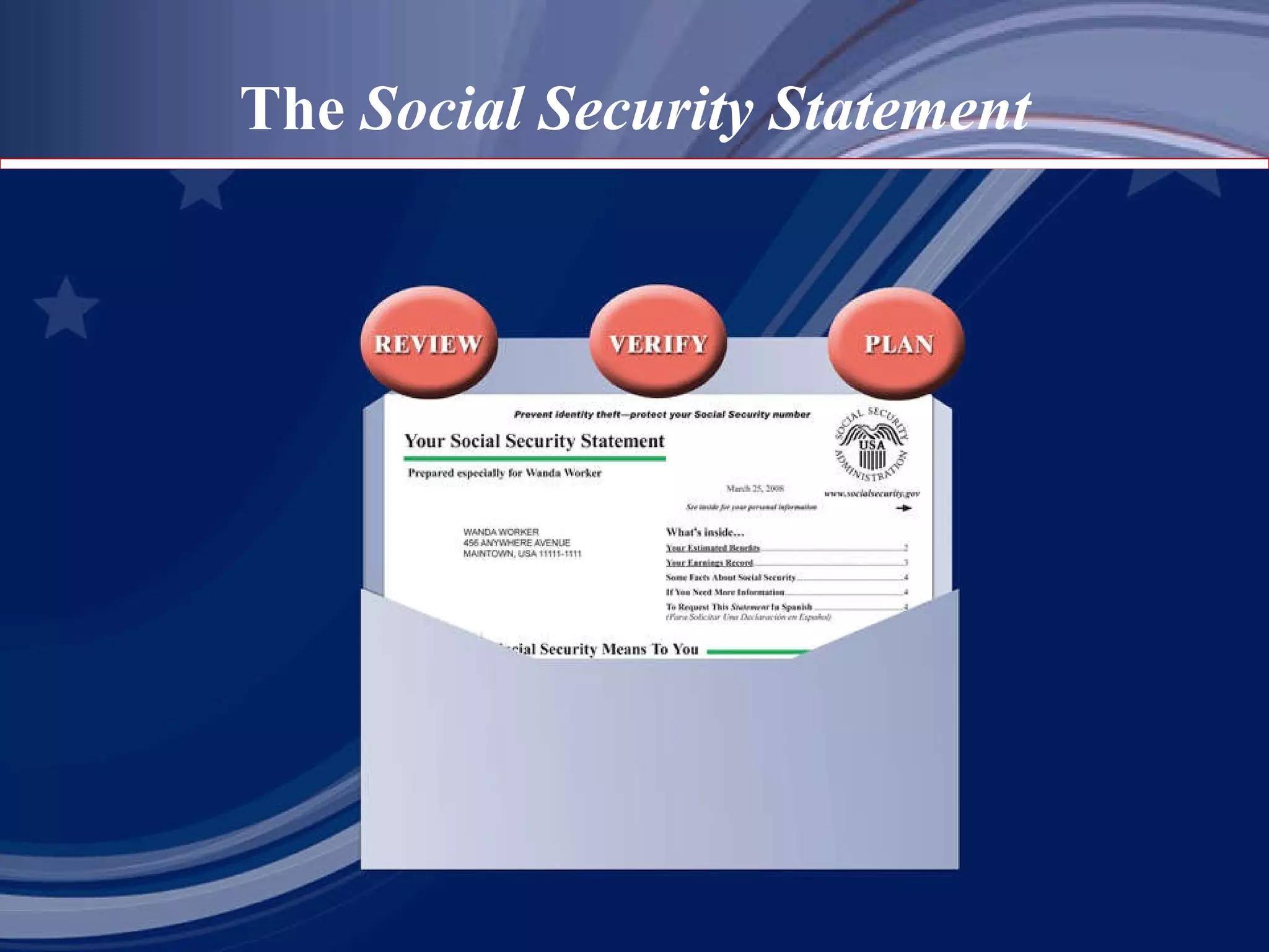 The  Social Security Statement 