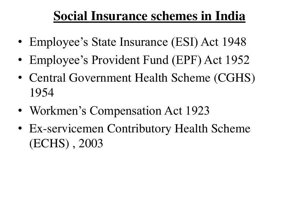 Social security schemes in india mrigesh