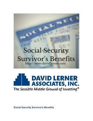 Social Security Survivor's Benefits
 