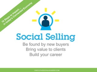 Social Selling
Be found by new buyers
Bring value to clients
Build your career
EXECUTIVESOCIALACADEMY.COM
 