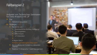 © vibrio 2019 http://vibrio.eu 25
Fallbeispiel 2
Anbieter von Technischen Seminaren
für Data Analytics mit „R“
Ziel
Teilnehmerakquisition
Strategie
Recherche von
Verantwortlichen Business Intelligence
Schulungsleitern
Data Analysts
„R“-Entwicklern
…
In Region DACH
Komplexe und heterogene Zielgruppen!
Bereitstellung von Content zu relevanten
Themen
Reaktive 1:1-Ansprache ˃ Lead Management
 