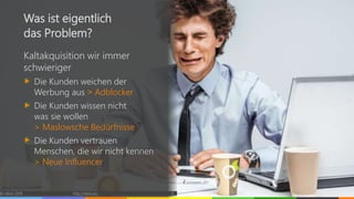 © vibrio 2019 http://vibrio.eu 4
Was ist eigentlich
das Problem?
Kaltakquisition wir immer
schwieriger
Die Kunden weichen der
Werbung aus ˃ Adblocker
Die Kunden wissen nicht
was sie wollen
> Maslowsche Bedürfnisse
Die Kunden vertrauen
Menschen, die wir nicht kennen
> Neue Influencer
 