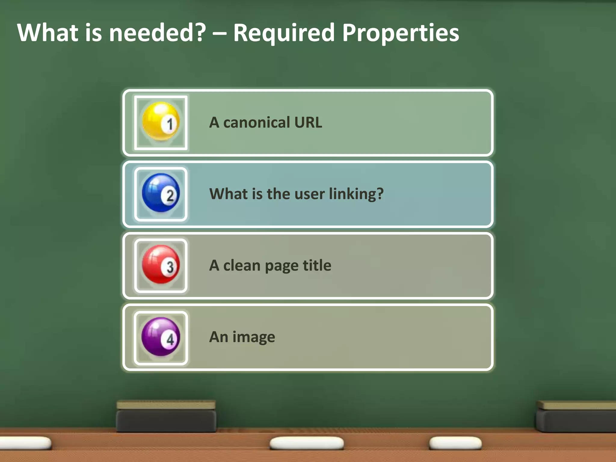 What is needed? – Required Properties