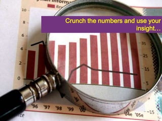 Crunch the numbers and use your 
insight… 
 