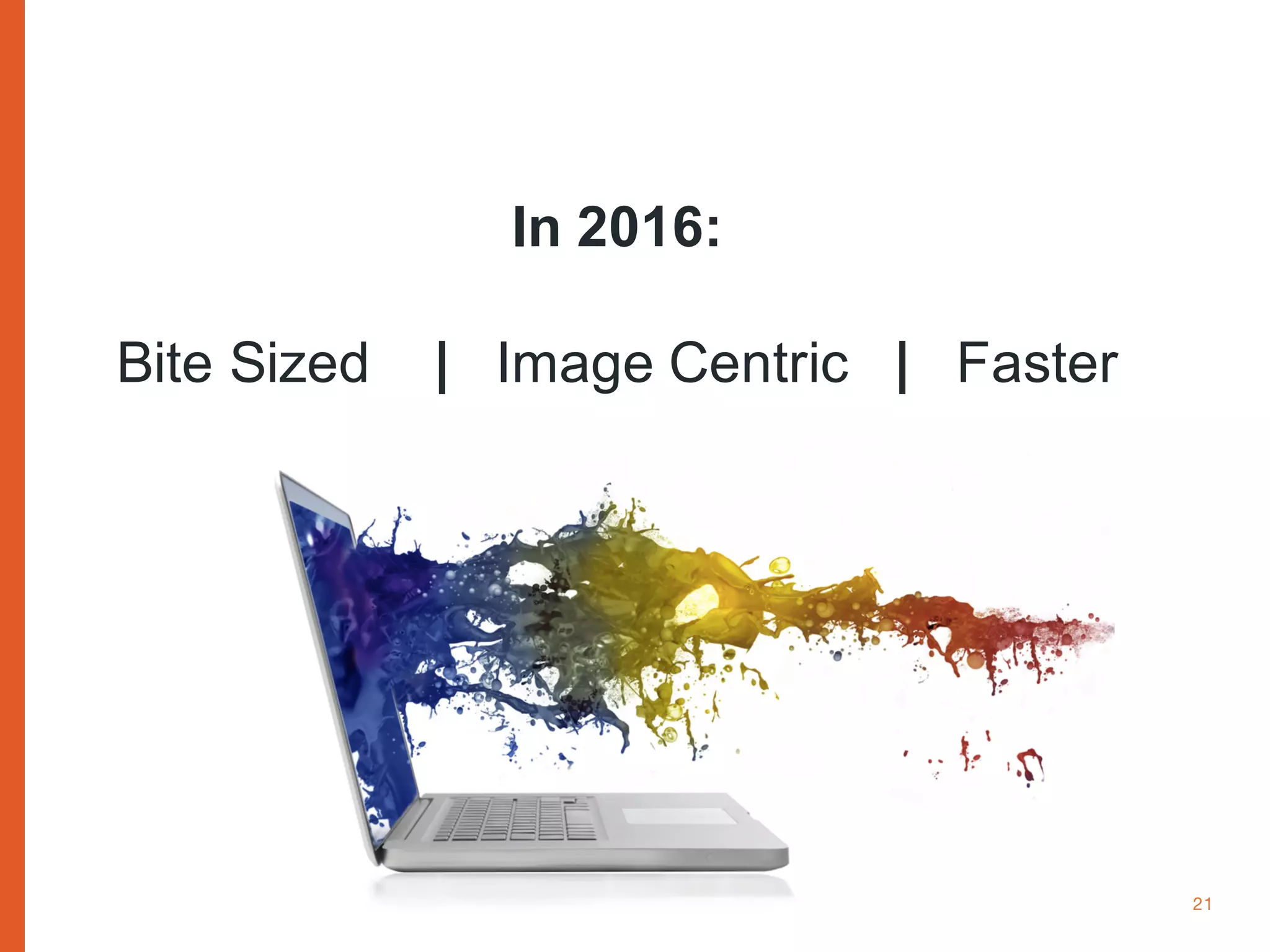 www.cognitomedia.com 21
In 2016:
Bite Sized | Image Centric | Faster
 