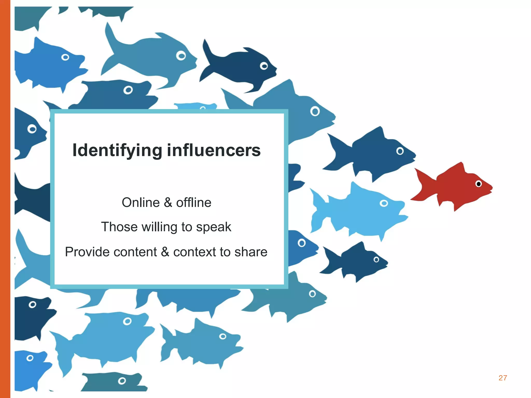 www.cognitomedia.com 27
Identifying influencers
Online & offline
Those willing to speak
Provide content & context to share
 