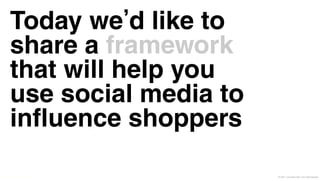 Today we d like to
          share a framework
          that will help you
          use social media to
          influence shoppers

© Leo Burnett and Arc Worldwide 2011   © 2011 Leo Burnett l Arc Worldwide
 