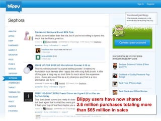 Blippy users have now shared 2.6 million purchases totaling more than $65 million in sales