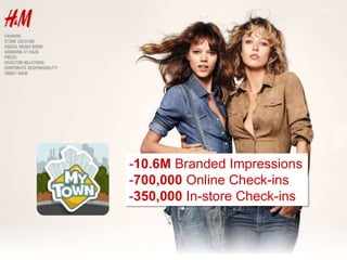 -10.6M Branded Impressions-700,000 Online Check-ins-350,000 In-store Check-ins